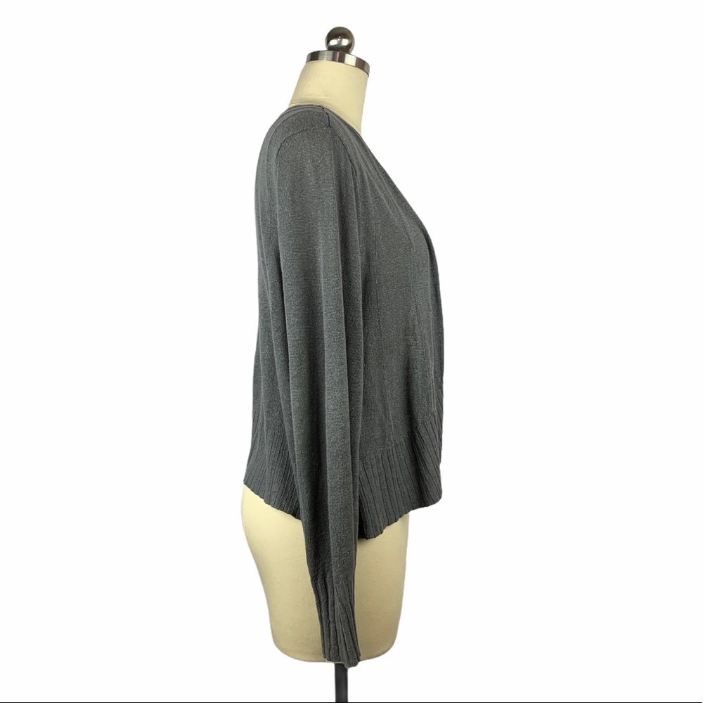 J Jill Gray Linen Blend Open Front Cardigan - Picture 5 of 7